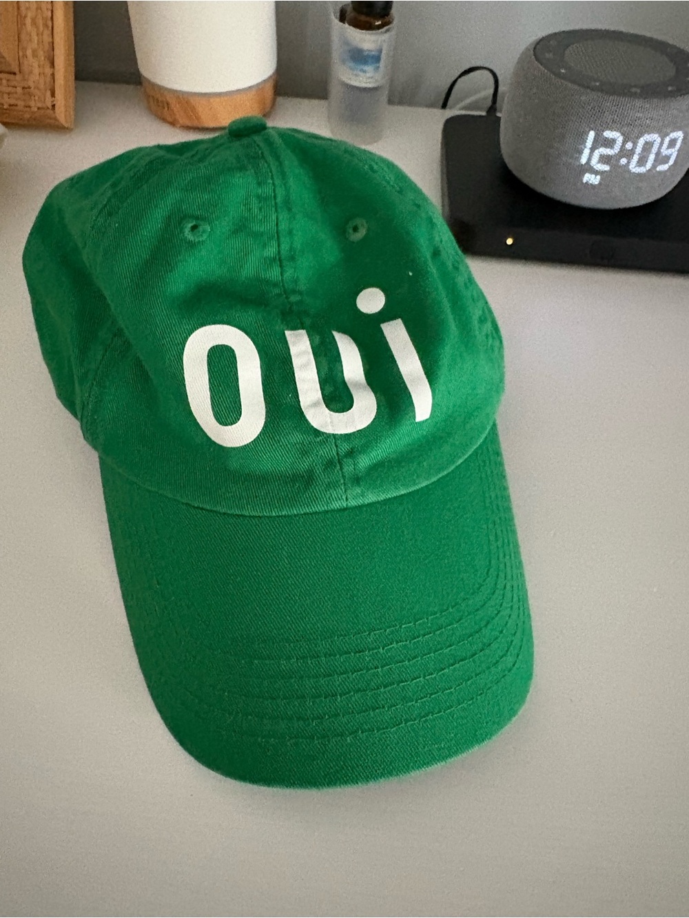 Clare V Green 'OUI' Baseball Cap